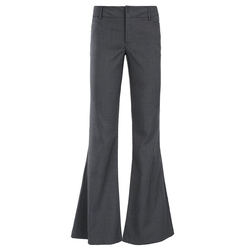 Tailored Trouser Wide - Pantalones Largos Grises de Pierna Ancha
