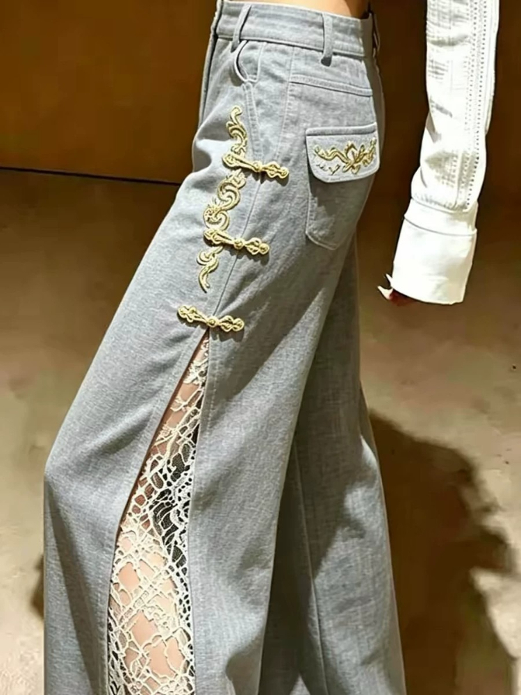 Pantalones de vestir grises el - Tailored Trouser Wide reseña y precio